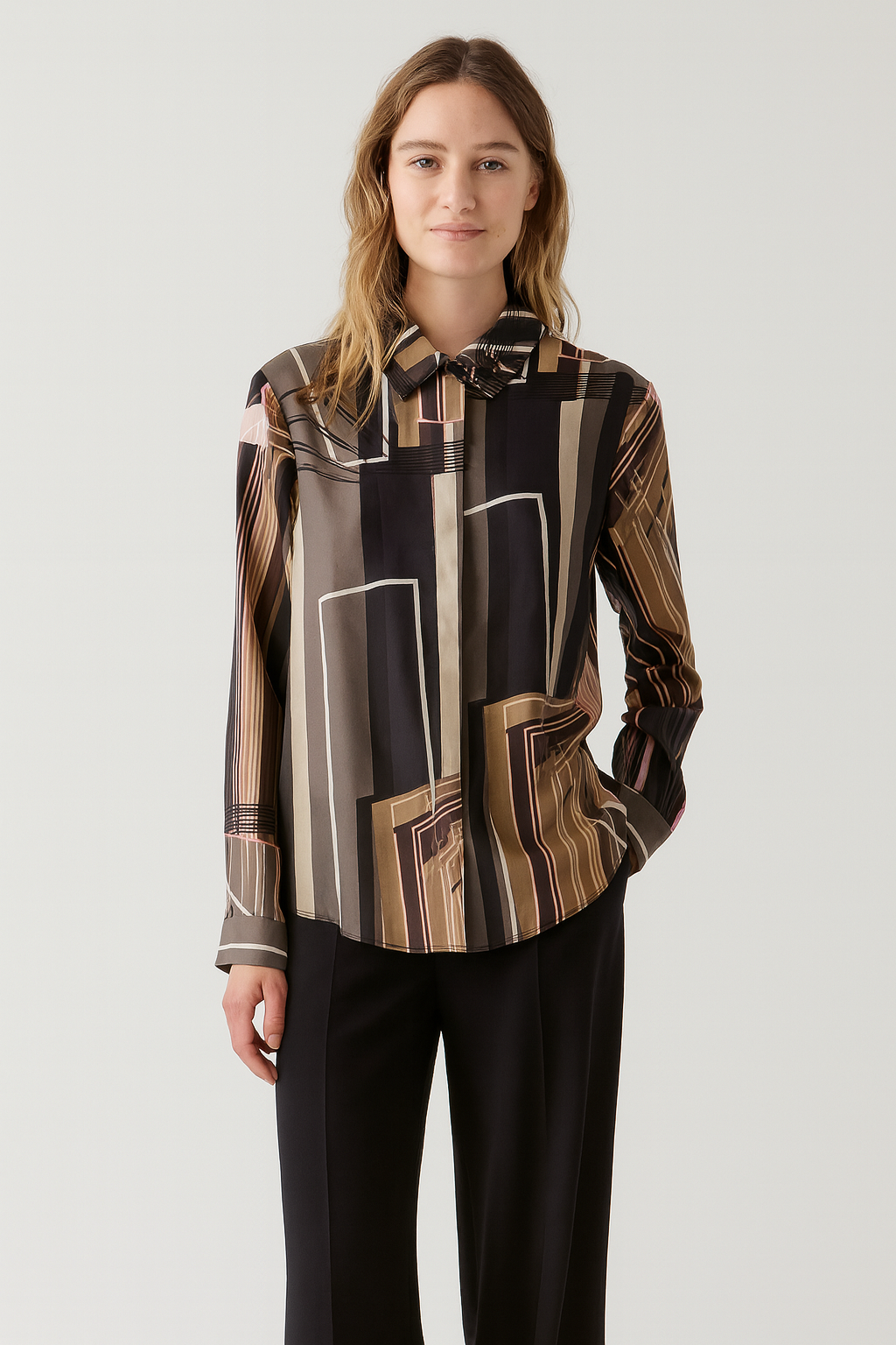 CAMISA CLASICA SLIM FIT SEDA TOSTADA