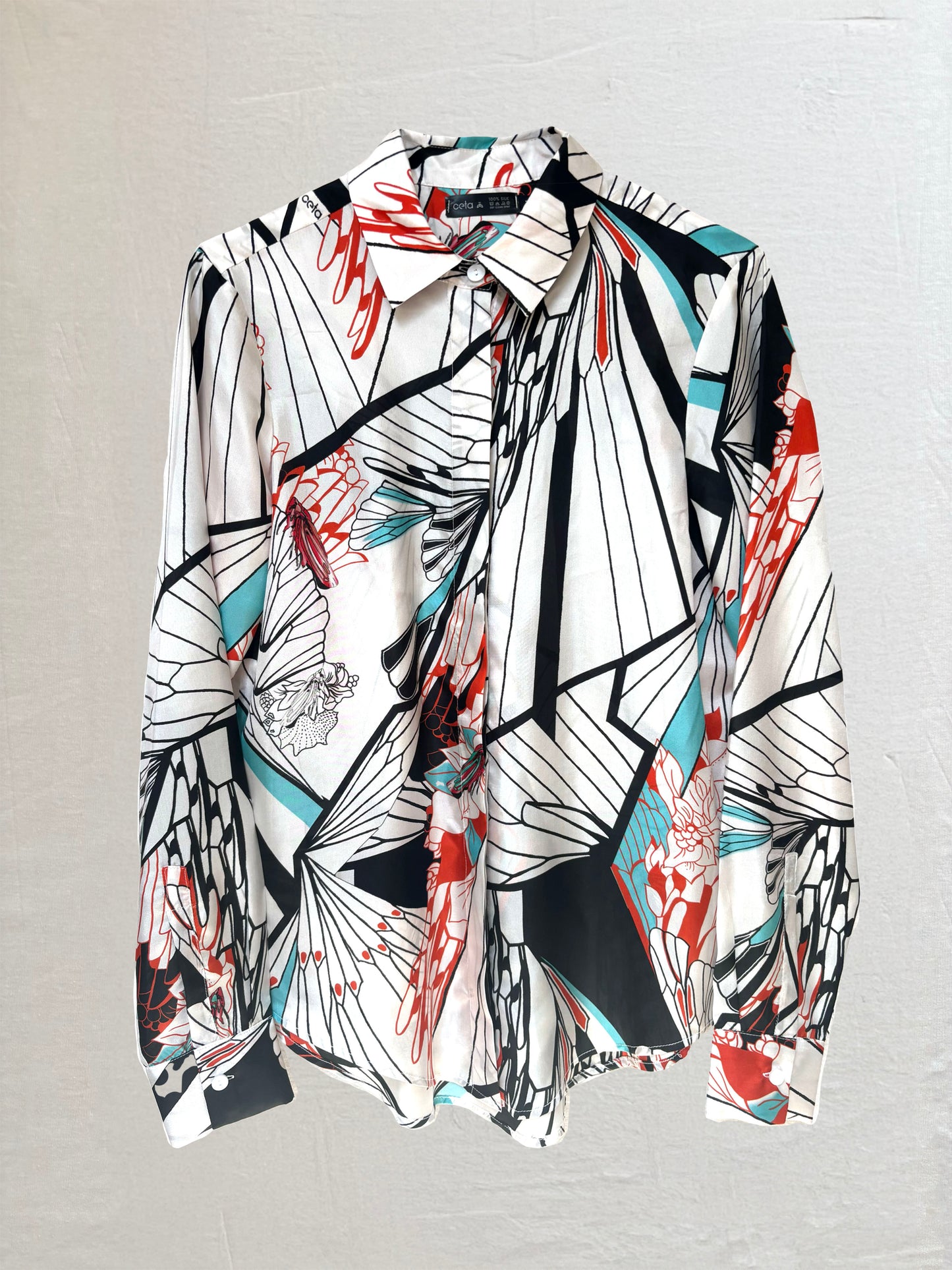 CAMISA CLASICA SLIM FIT SEDA GRILLOS BLANCA