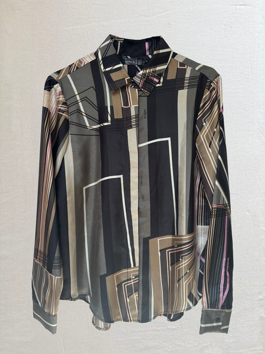 CAMISA CLASICA SLIM FIT SEDA TOSTADA