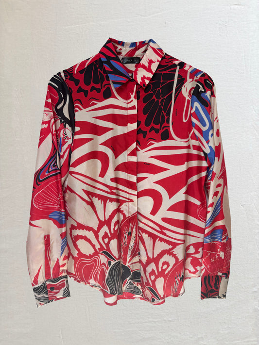 CAMISA CLASICA SLIM FIT SEDA MARIPOSA RED