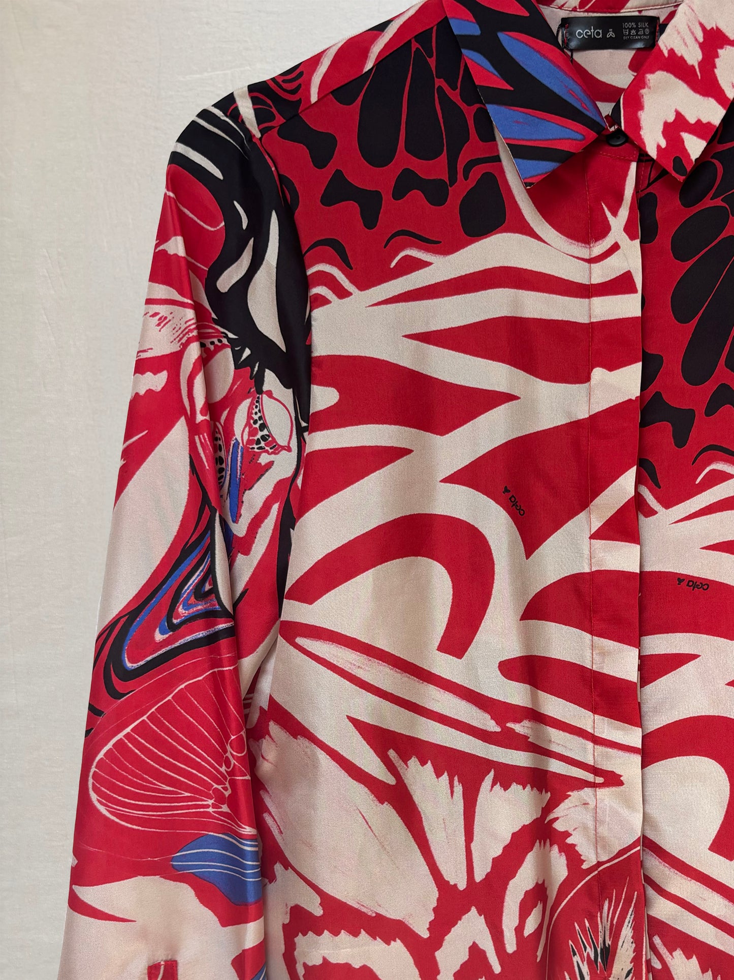 CAMISA CLASICA SLIM FIT SEDA MARIPOSA RED