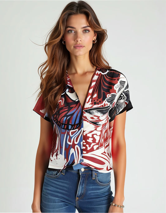 TSHIRT LYCRA MARIPOSA ROJA CETA